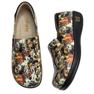 Algeria Keli Paws up Slip-Resistant Dog Print Shoe Clog S-330 Sz 10.5-11